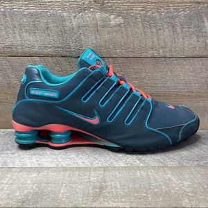 Nike Shox 488312-063 Pink Aqua Trim Women’s Sz 10 Athletic Shoe Sneaker - VGC